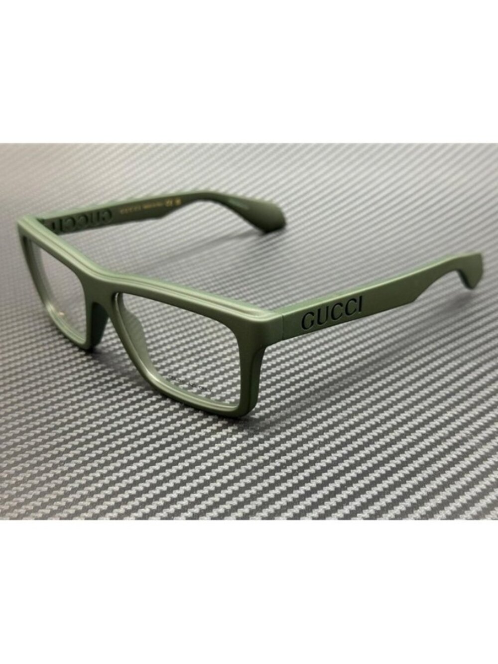 New Gucci Men Very Dark Matte Green Eyeglasses 55-16-145